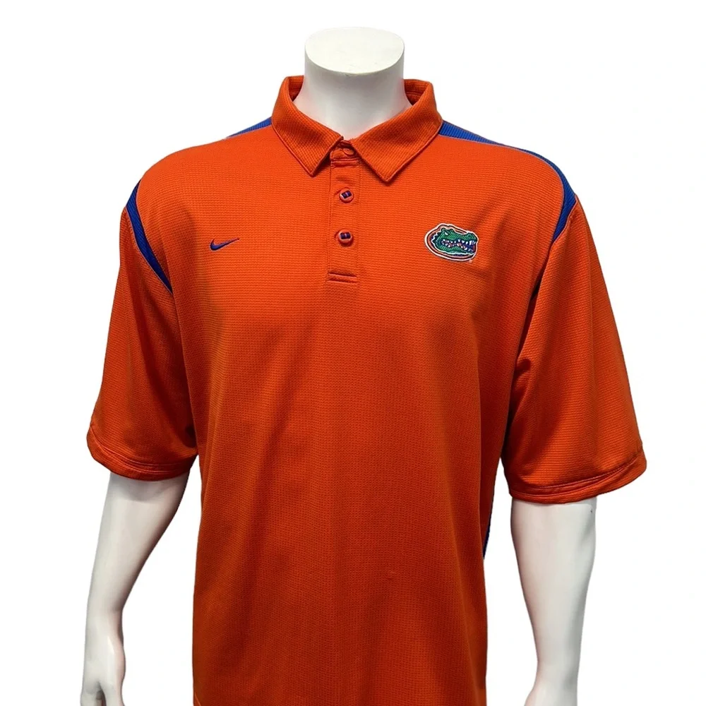 Nike Team University of Florida Gators UF Vintage Embroidered Logo Polo Shirt XL